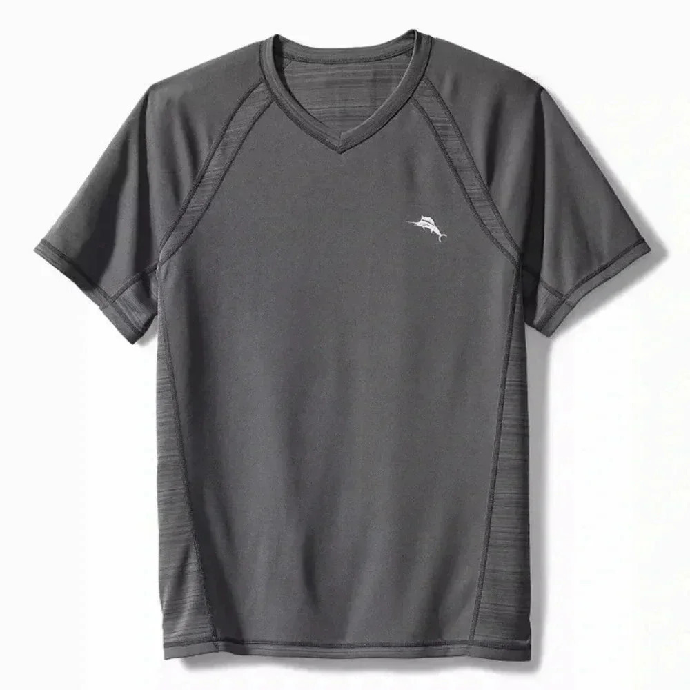 Tommy Bahama Men's SZ M Reversible Palm Coast Flip V-Neck Short Sleeve tee